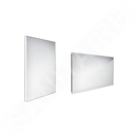 Nimco Miroirs - Miroir avec éclairage LED, 500x700 mm, aluminium ZP 9001