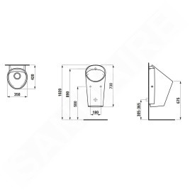 Laufen Lema - Urinoir, alimentation arrière, Rimless, blanc H8411930004011