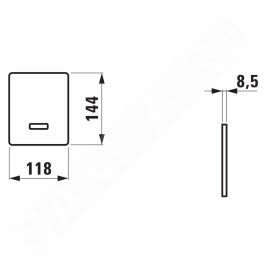 Laufen Accessoires - Commande électronique de chasse d'eau d’urinoir, alimentation par batterie, chrome HF771613100000