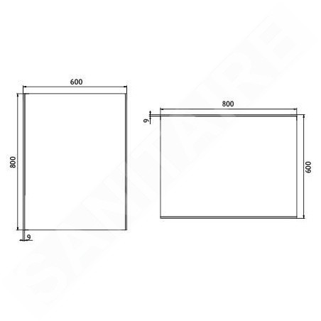 Nimco Miroirs - Miroir avec éclairage LED, 600x800 mm, aluminium ZP 9002