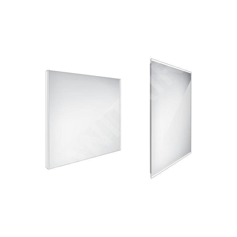 Nimco Miroirs - Miroir de salle de bains LED 800 x 700 mm, carré, aluminium ZP 9003 Nimco Miroirs - Miroir de salle de bains LED 800 x 700 mm, carré, aluminium ZP 9003