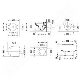 Duravit Duravit No.1 - WC suspendu avec abattant SoftClose, Rimless, blanc 45750900A1