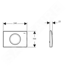 Geberit Delta15 - Plaque de déclenchement, chrome brillant 115.109.21.1
