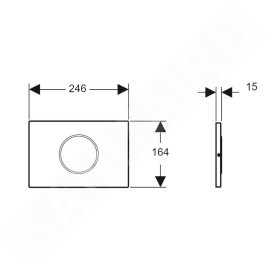 Geberit Sigma10 - Plaque de déclenchement électronique pour 2 volumes de chasse, alimentation depuis pile, inox brossé / poli