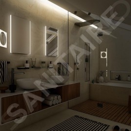 Nimco Miroirs - Miroir de salle de bains LED 800 x 700 mm, carré, aluminium ZP 9003