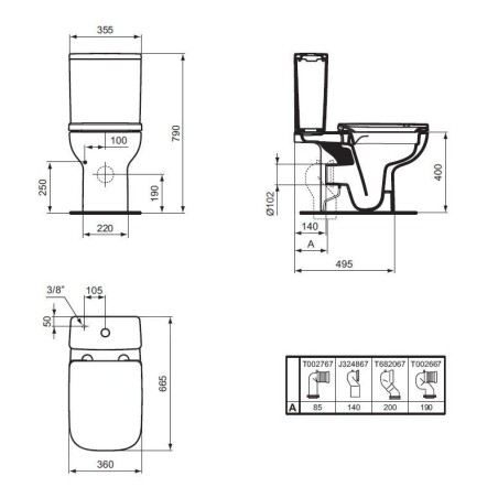 Ideal Standard i.Life A - Cuvette à poser RL+, Rimless, blanc T472101