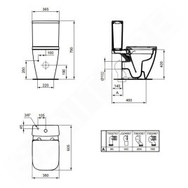 Ideal Standard i.Life S - Réservoir de chasse, alimentation latérale, blanc T499801