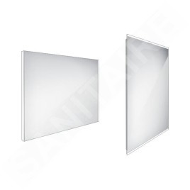Nimco Miroirs - Miroir de salle de bains LED 900 x 700 mm, carré, aluminium ZP 9019