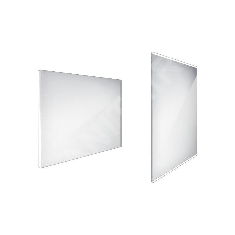 Nimco Miroirs - Miroir de salle de bains LED 900 x 700 mm, carré, aluminium ZP 9019
