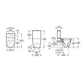 Roca Inspira - Cuvette à poser, sortie Vario, Rimless, blanc A342526000