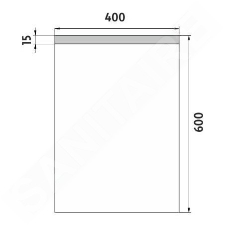 Nimco Miroirs - Miroir de salle de bains LED 400 x 600 mm, carré, aluminium ZP 8000