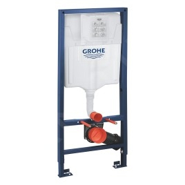Grohe Solido - Set d’installation murale, toilettes et siège Bau Ceramic Slim, softclose, bouton Even, chrome SANI15BB1101