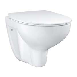 Grohe Solido - Set d’installation murale, toilettes et siège Bau Ceramic Slim, softclose, bouton Even, chrome SANI15BB1101
