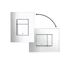 Grohe Solido - Set d’installation murale, toilettes et siège Bau Ceramic Slim, softclose, bouton Even, chrome SANI15BB1101