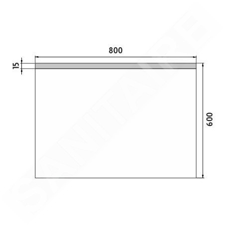 Nimco Miroirs - Miroir de salle de bains LED 800 x 600 mm, carré, aluminium ZP 8003
