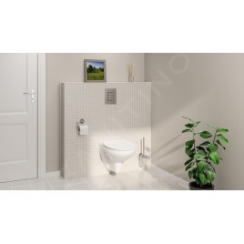 Grohe Solido - Set d’installation murale, toilettes et siège Bau Ceramic Slim, softclose, bouton Even, chrome SANI15BB1101