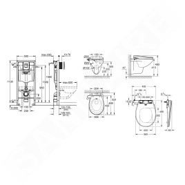 Grohe Solido - Set d’installation murale, toilettes et siège de bidet Bau Ceramic, softclose, bouton Even, chrome SANI15BB1102