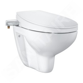 Grohe Solido - Set d’installation murale, toilettes et siège de bidet Bau Ceramic, softclose, bouton Even, chrome SANI15BB1102