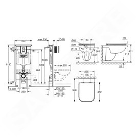 Grohe Solido - Set d’installation murale, toilettes et siège Start Edge Ceramic, softclose, bouton Even, chrome SANI15BB1103