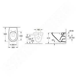 Villeroy & Boch O.novo - WC suspendu, DirectFlush, CeramicPlus, blanc alpin 7682R0R1