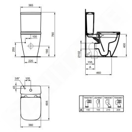 Ideal Standard i.Life S - Cuvette WC à poser, Rimless, blanc T500001