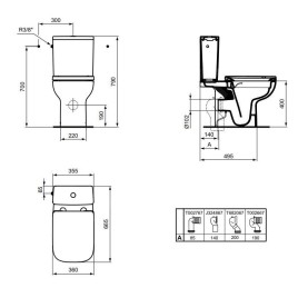 Ideal Standard i.Life A - Réservoir de chasse d’eau, remplissage latéral, blanc alpin T524701