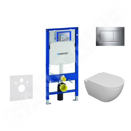 Geberit Duofix - Set de bâti-support, cuvette Oudee et abattant softclose, plaque de déclenchement Sigma30, chrome SANI11CA1101
