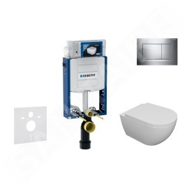 Geberit Kombifix - Set de bâti-support, cuvette Oudee et abattant softclose, plaque de déclenchement Sigma30, chrome