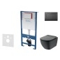 kielle Genesis - Set de bâti-support, cuvette Tesi et abattant softclose, Aquablade, plaque de déclenchement Gemini III, noir kielle Genesis - Set de bâti-support, cuvette Tesi et abattant softclose, Aquablade, plaque de déclenchement Gemini III, noir