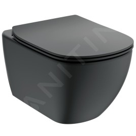 kielle Genesis - Set de bâti-support, cuvette Tesi et abattant softclose, Aquablade, plaque de déclenchement Gemini III, noir