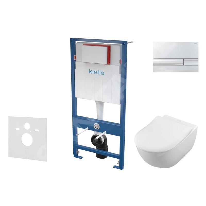 kielle Genesis - Set de bâti-support, cuvette Subway et abattant softclose, CeramicPlus, plaque de déclenchement Gemini I, kielle Genesis - Set de bâti-support, cuvette Subway et abattant softclose, CeramicPlus, plaque de déclenchement Gemini I,