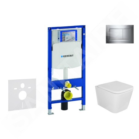 Geberit Duofix - Set de bâti-support, cuvette Arkas et abattant softclose, plaque de déclenchement Sigma30, chrome SANI11CA1112