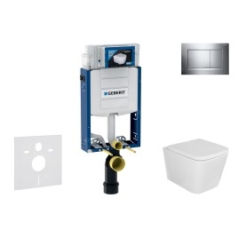 Geberit Kombifix - Set de bâti-support, cuvette Arkas et abattant softclose, plaque de déclenchement Sigma30, chrome