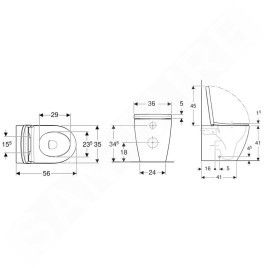 Geberit iCon - WC à poser avec abattant softclose, sortie horizontal, Rimfree, blanc 502.383.JT.1