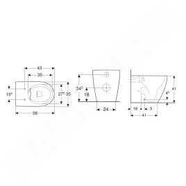 Geberit iCon - WC sur pied, sortie horizontal, Rimfree, KeraTect, blanc 502.382.00.8