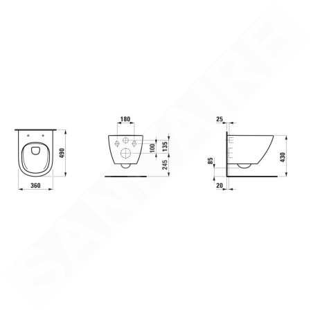 Laufen Lua - WC suspendu, Rimless, blanc H8200830000001