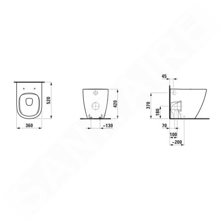 Laufen Lua - WC à poser, sortie Vario, Rimless, blanc H8230810000001