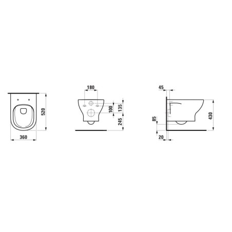 Laufen Lua - WC suspendu, Rimless, LCC, blanc H8200814000001