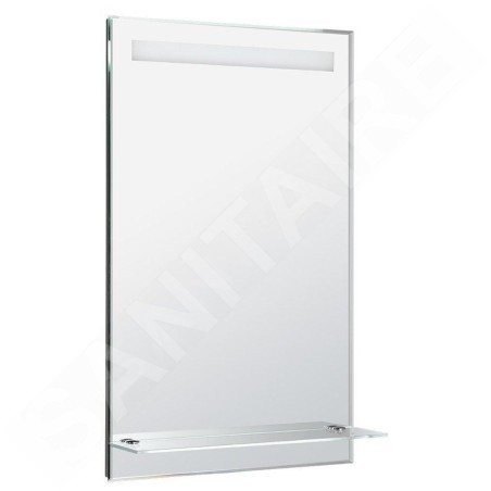 Aqualine Accessoires - Miroir avec éclairage LED 500x800 mm et tablette, chromé ATH52