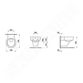 Laufen VAL - Toilettes suspendues, Rimless, blanc H8202810000001