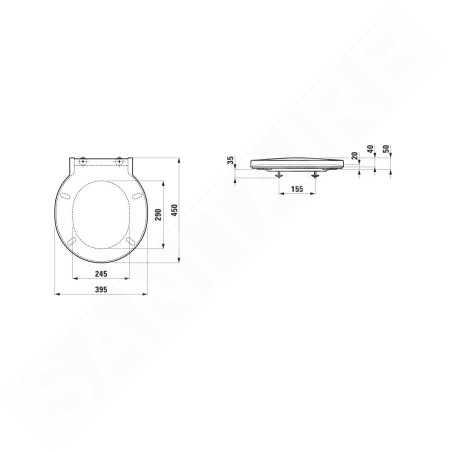 Laufen VAL - Abattant WC, SoftClose, blanc H8942810000001