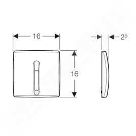 Geberit Systèmes de chasse d’eau - Commande de WC à déclenchement électronique du rinçage, alimentation par pile, blanc alpin