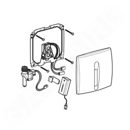 Geberit Systèmes de chasse d’eau - Commande de WC à déclenchement électronique du rinçage, alimentation par pile, blanc alpin