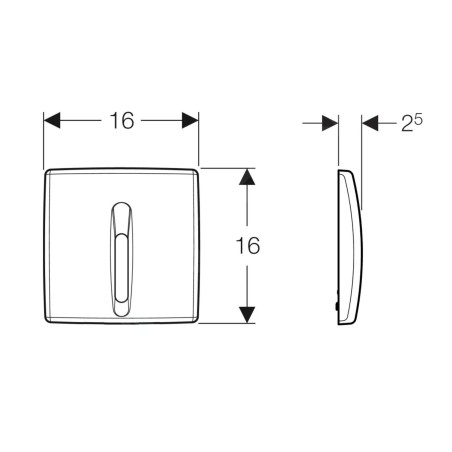 Geberit Systèmes de chasse d’eau - Commande électronique de chasse d'eau d’urinoir, alimentation par pile, chrome mat