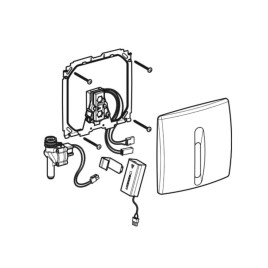 Geberit Systèmes de chasse d’eau - Commande électronique de chasse d'eau d’urinoir, alimentation par pile, chrome mat