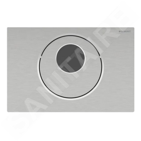 Geberit Sigma10 - Commande électronique de chasse d'eau, alimentation secteur, inox brossé 115.856.SN.6