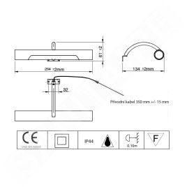 Aqualine Accessoires - Luminaire LED Andrea, longueur 284 mm, 5W, chromé E26716CI