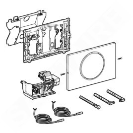 Geberit Sigma10 - Commande électronique de chasse d'eau, alimentation secteur, inox brossé 115.863.SN.6