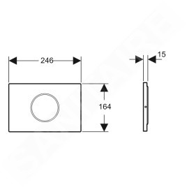 Geberit Sigma10 - Commande électronique de chasse d'eau, alimentation par pile, easy to clean, inox brossé 115.864.SN.6