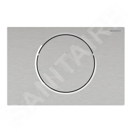 Geberit Sigma10 - Commande électronique de chasse d'eau, alimentation par pile, easy to clean, inox brossé 115.869.SN.6